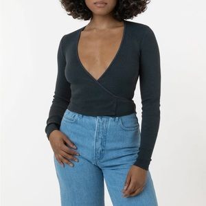 Los Angeles Apparel Heavy 2x1 Rib Wrap Top